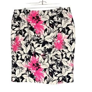 Black Label Evan Picone Women's Floral Pencil Skirt Pink, Black & White size 18